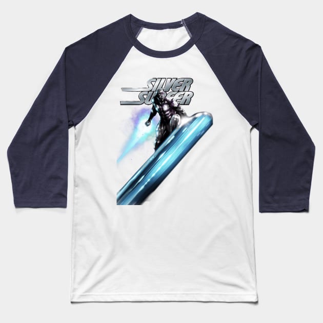 Silver Surf line Baseball T-Shirt by Anthony Darr